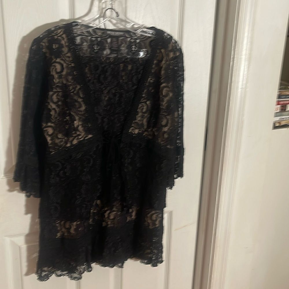 Bisou Bisou Michele Bohbot 2 pc. Black Lace Skirt Set